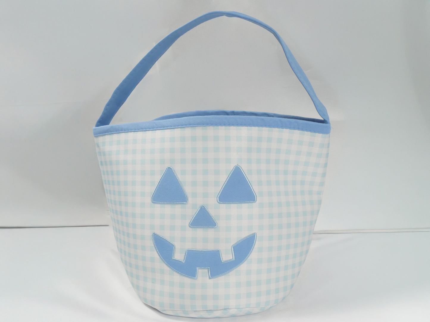 Pumpkin Appliqué Gingham Basket