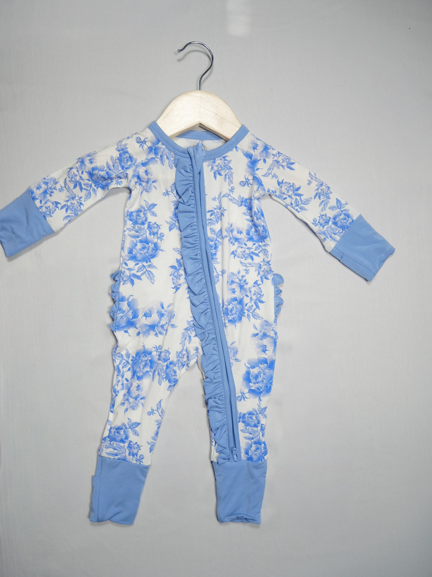Bamboo Baby Convertible Zipper Floral Pajama