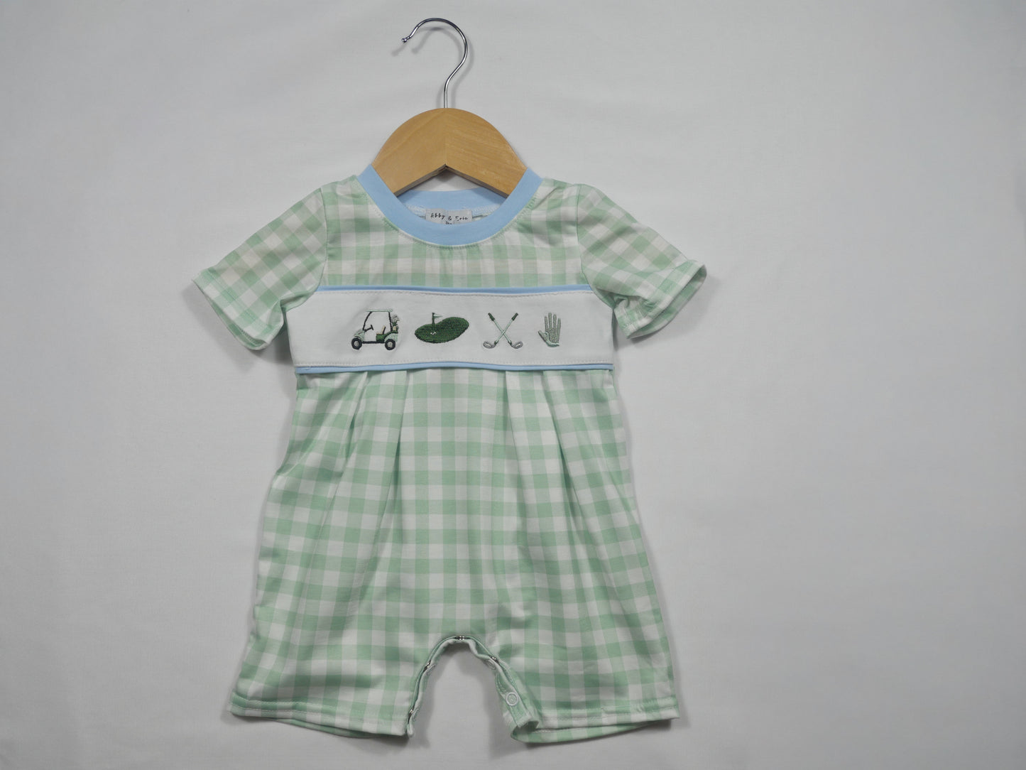 Green Golf Embroidered Romper