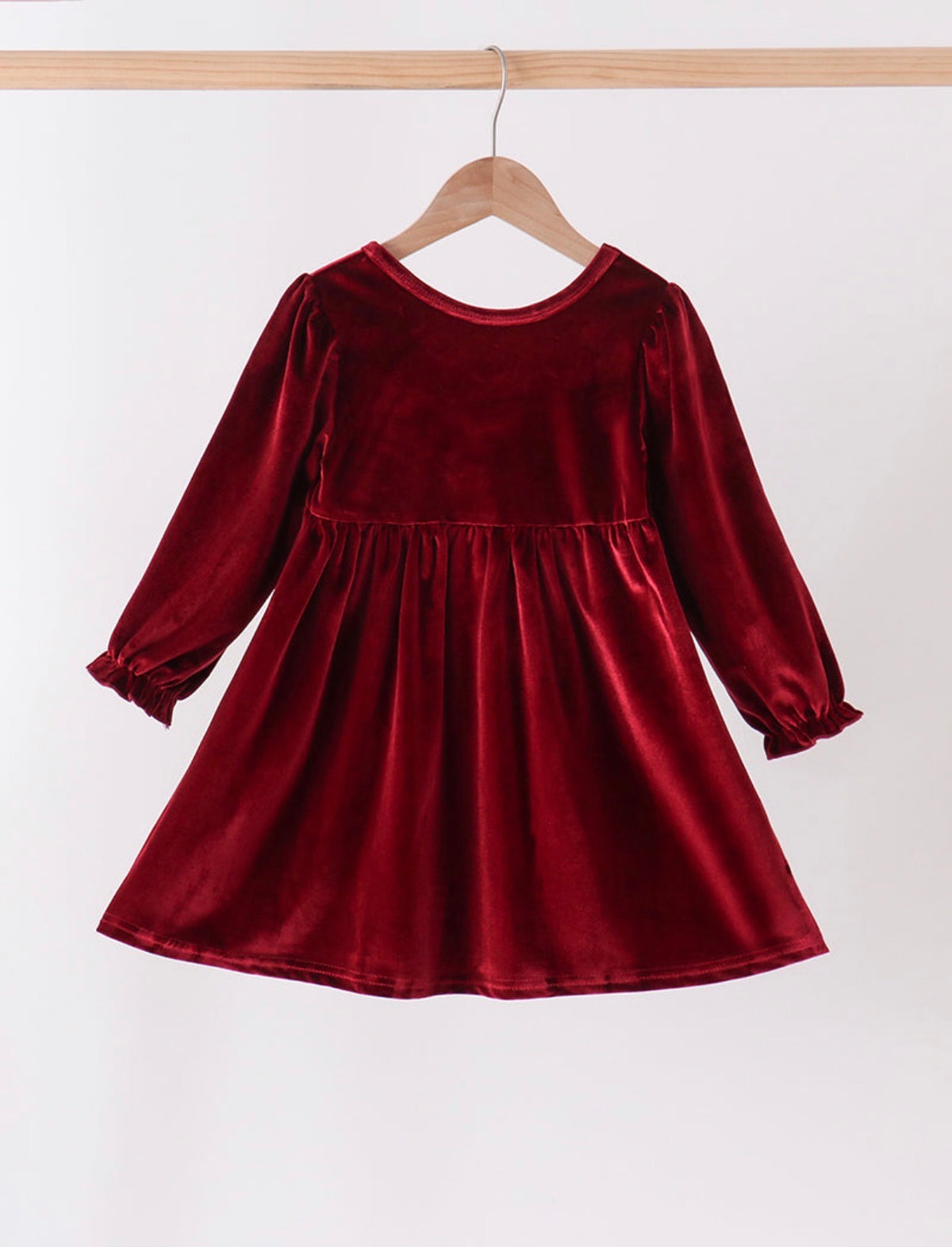 Maroon Velvet Bow Dress