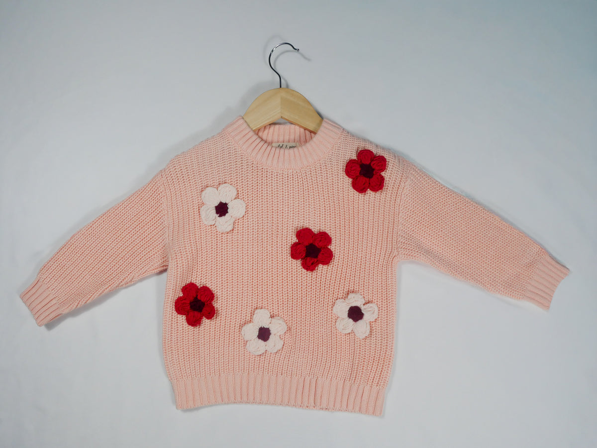 Pink Floral Sweater