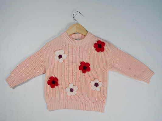 Pink Floral Sweater