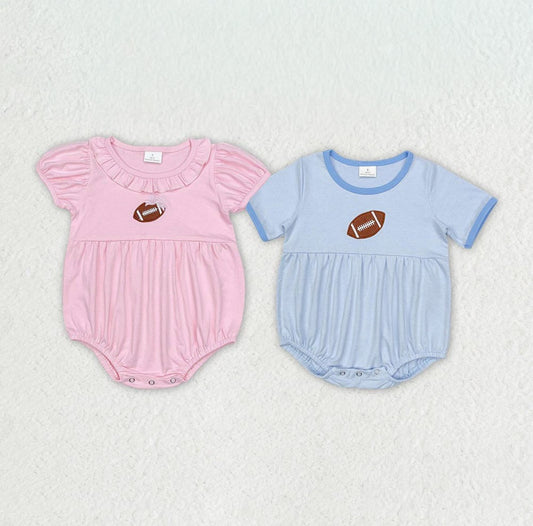 Football Short Sleeve Rompers