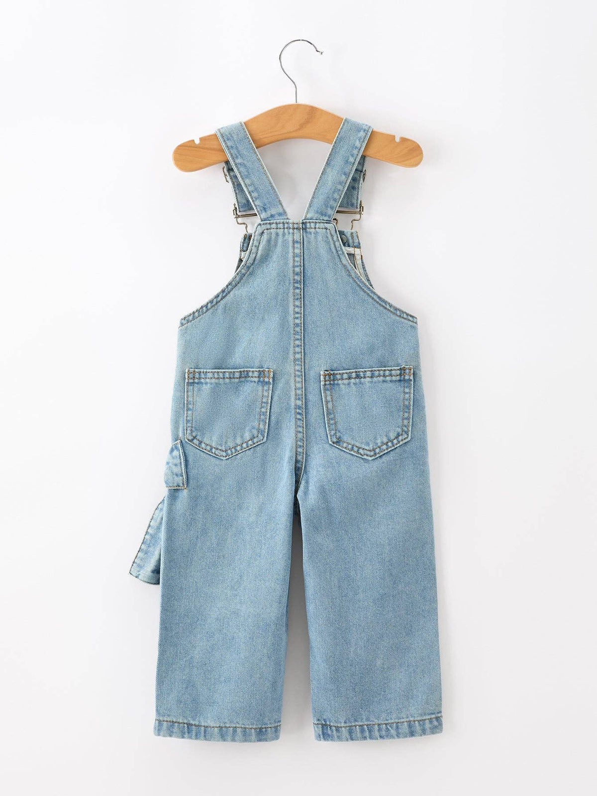 Bow Denim Girl Overalls Wide Leg Jumpsuit