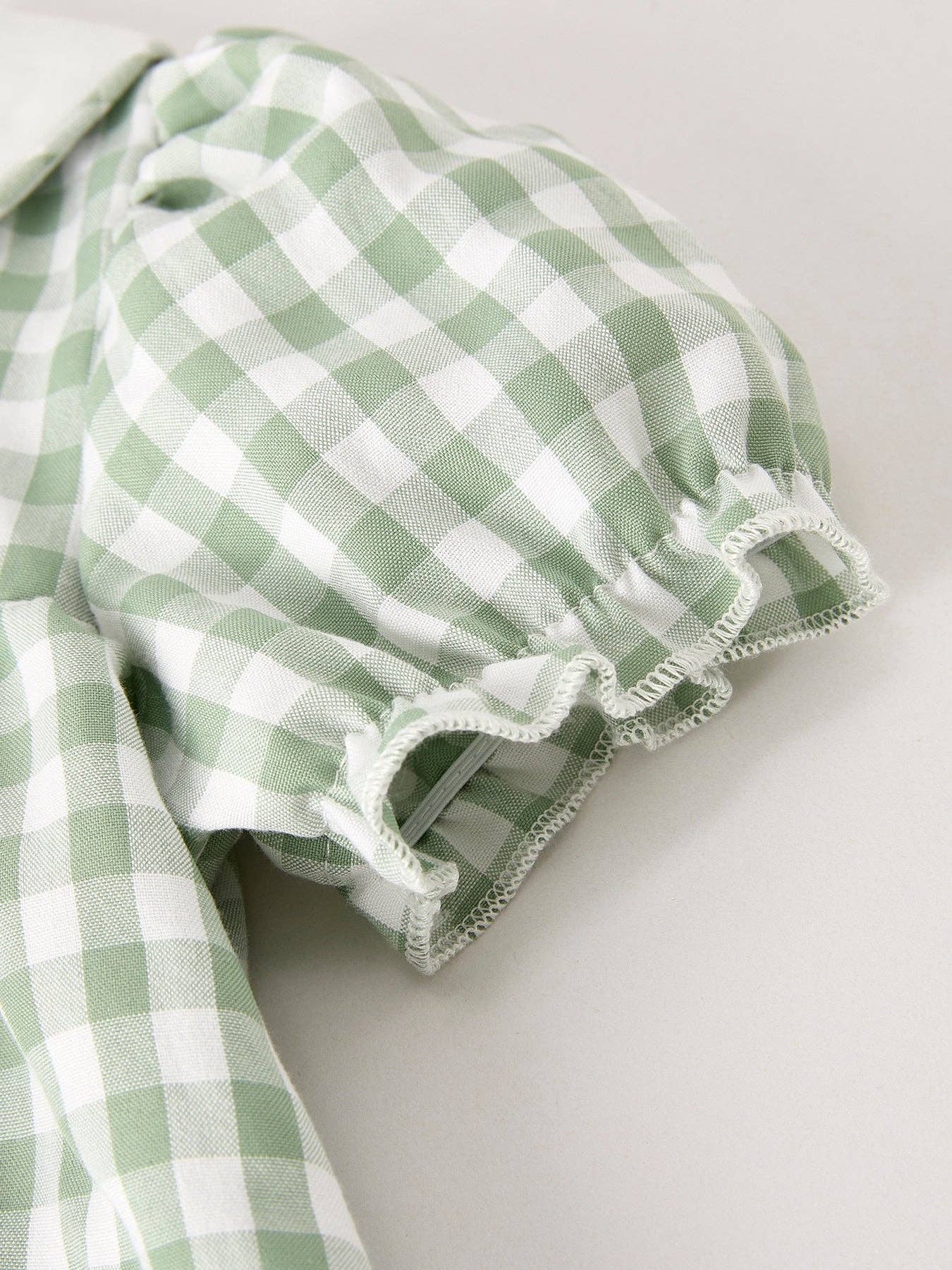 Fall Pumpkin Appliqué Plaid Green Dress