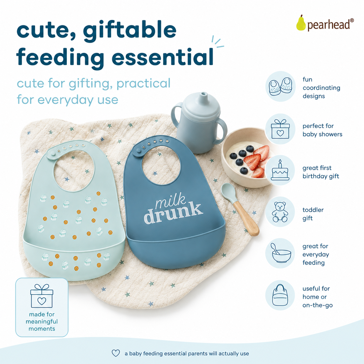 Milk Drunk Silicone Baby Bib Set