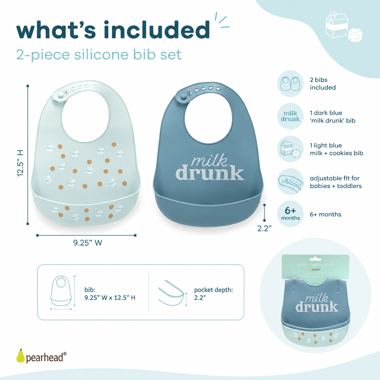 Milk Drunk Silicone Baby Bib Set