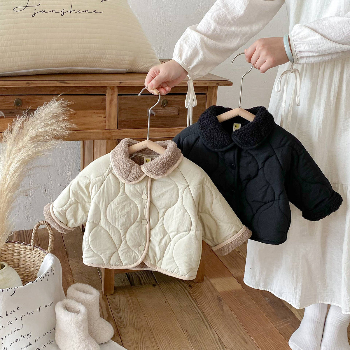 Quilted Baby Jacket with Cozy Collar